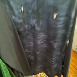 Men's Blue and Gray Camouflage Quarter Zip